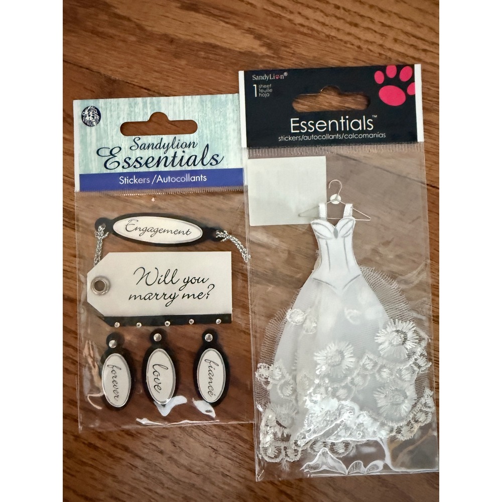 Sandylion Essentials Stickers Bundle Wedding Dress Engagement Lot 3D